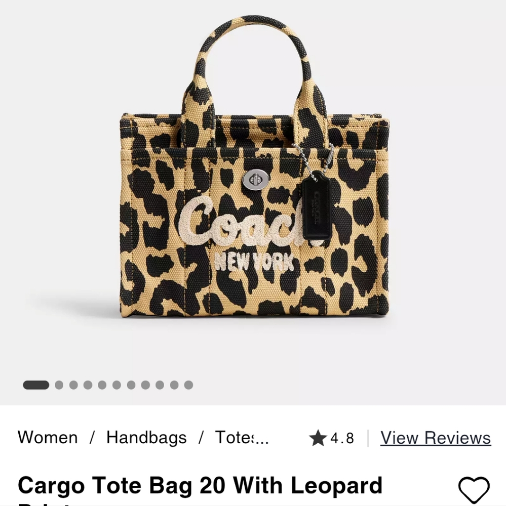 Coach Cheetah Print Tote